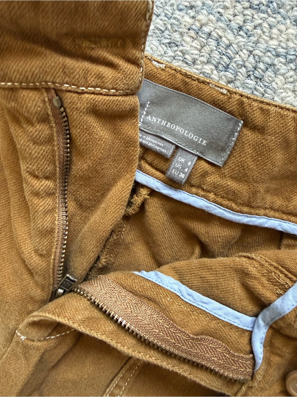 Anthropologie Brown Cargo Wide-Leg Utility Pants - Picture 2 of 3